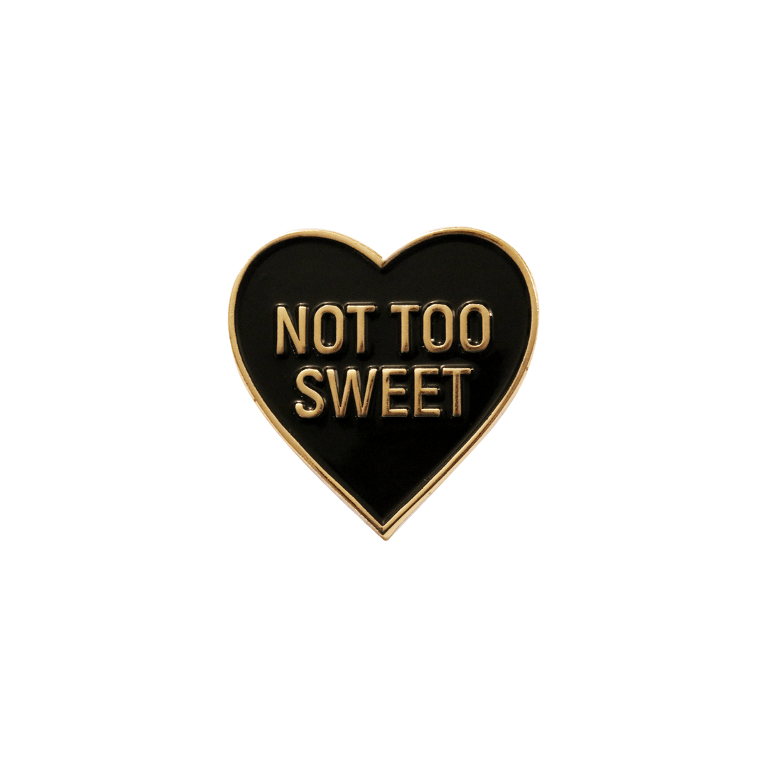 Not Too Sweet Heart Pin: Polished Silver