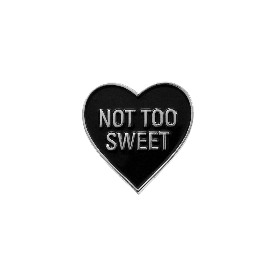 Not Too Sweet Heart Pin: Polished Silver
